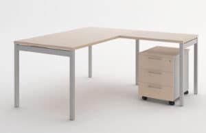 Ogi Y / Bureau individuel avec retour 160 x 80 cm Chêne canadien