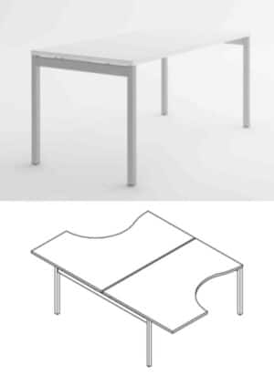 Ogi Y / Bench L180 x P242 cm Blanc