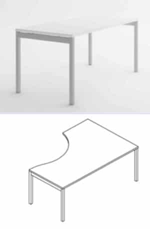 Ogi Y / Bureau compact retour à gauche L160 x P120 cm Blanc