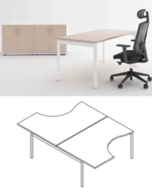 Ogi Y / Bench L180 x P241 cm Chêne canadien