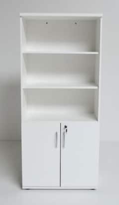 Ogi Y / Armoire haute 5 tablettes portes basses H183 x L80 cm Blanc