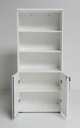 Ogi Y / Armoire haute 5 tablettes portes basses H183 x L80 cm Blanc