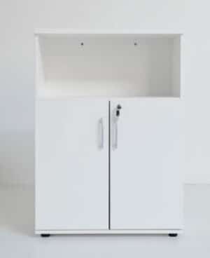 Ogi Y / Armoire moyenne 3 tablettes portes basses H113 x 80 cm Blanc