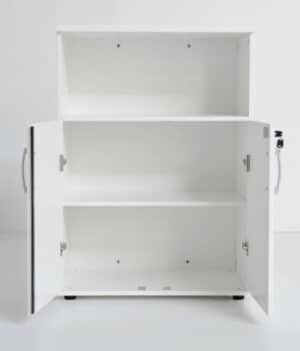Ogi Y / Armoire moyenne 3 tablettes portes basses H113 x 80 cm Blanc