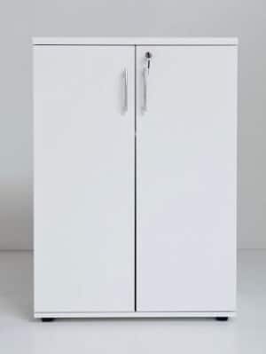 Ogi Y / Armoire moyenne 3 tablettes portes hautes H113 x 80 cm Blanc