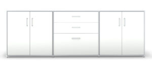 Modul space / Console 3 modules L237 x H81 cm Blanc