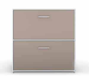 Modul space / Console 2 portes à clapet L80 x H81 cm Taupe