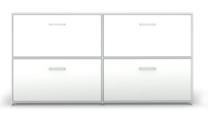 Modul space / Console 2 portes à clapet + 2 tiroirs L158 x H81 cm Blanc