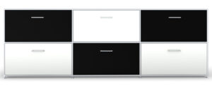 Modul space / Console 6 portes à clapet L237 x H81 cm Noir et Blanc