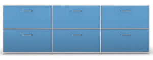 Modul space / Console 6 portes à clapet L237 x H81 cm Noir et Blanc