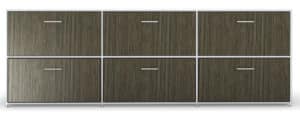 Modul space / Console 3 portes à clapet + 3 tiroirs L237 x H81 cm Taupe