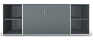 Modul space / Console 2 portes avec éléments ouverts L217 x H81 cm Gris foncé