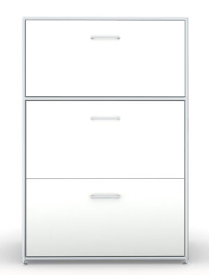 Modul space / Rangement 1 porte à clapet et 2 tiroirs à dossiers suspendus L80 x H119 cm Blanc