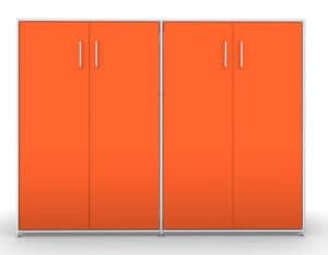 Modul space / Armoire moyenne double L158 x H119 cm Blanc