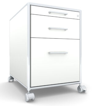 Modul space /  Caisson à roulettes 1 tiroir + 1 dossiers suspendus Blanc
