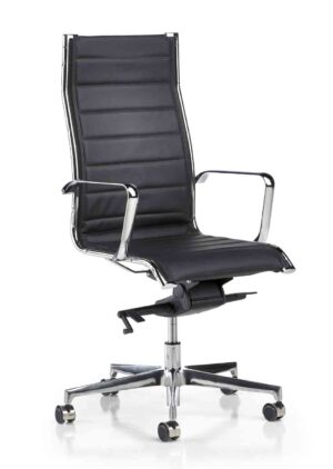 Elliot / Fauteuil de direction en cuir Noir