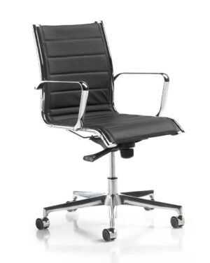 Elliot / Fauteuil de bureau en cuir Noir