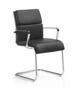 Isis / Fauteuil visiteur cuir Noir