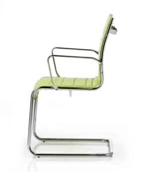 Elliot / Fauteuil visiteur en cuir Vert