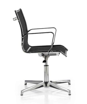 Elliot / Fauteuil de réunion sur patins en résille noir