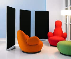 Contrast / Cloison acoustique H160 x 80 cm Noir