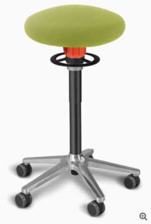 Ongo Roll tall / Tabouret ergonomique H59-77 cm sur roulettes Vert clair