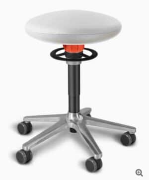 Ongo Roll Regular / Tabouret ergonomique H52-63 cm sur roulettes similicuir Blanc