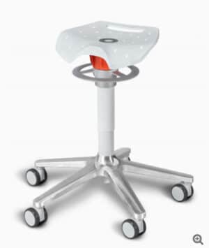 Ongo Roll / Tabouret sur roulettes avec selle Blanc