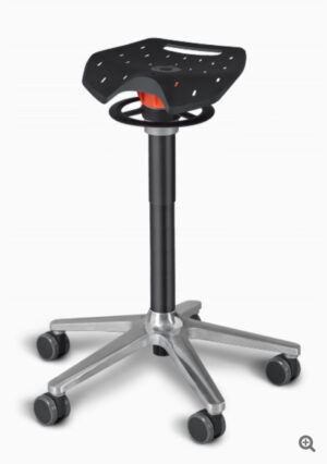 Ongo Roll / Tabouret haut sur roulettes avec selle Noir