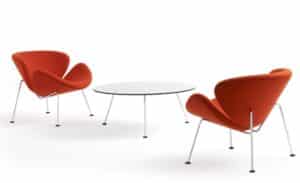 Orange Slice / Fauteuil design 4 pieds tissu Orange