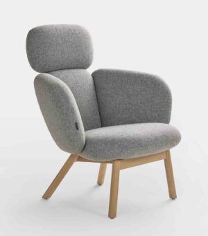 Bras High Back / Fauteuil lounge avec dossier haut Gris