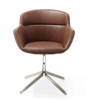 Mood active / Fauteuil Pied 4 branches en cuir marron
