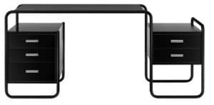 S 285 / Bureau Marcel Breuer L164 cm 2 caissons structure laquée Noir