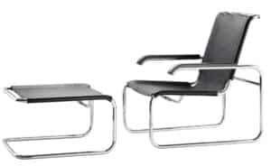S 35 L Pure Materials / Fauteuil Marcel Breuer cuir sellier Noir
