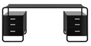 S285/5 / Bureau Marcel Breuer L178 cm 2 caissons structure laquée Noir