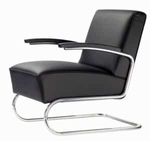 S 411 / Fauteuil design Thonet cuir noir