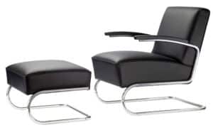 S 411 / Fauteuil design Thonet cuir noir