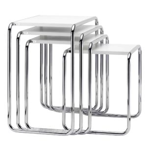 B 9 / Tables gigognes Marcel Breuer x 4 Blanc
