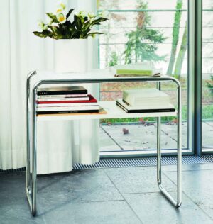 B 9 d/1 / Table d'appoint Marcel Breuer L66 cm Blanc