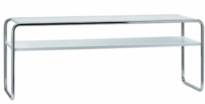 B 10/1 / Table basse avec tablette L130 cm Marcel Breuer Blanc