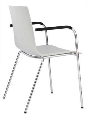 S 160 F / Chaise 4 pieds avec accoudoirs Thonet Blanc