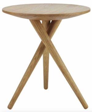 1025 / Table d'appoint H48 x D45 cm Thonet Chêne huilé