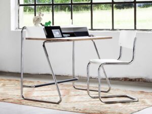 S 1200 / Secrétaire L110 cm Thonet Plateau Noyer réhausse Blanc