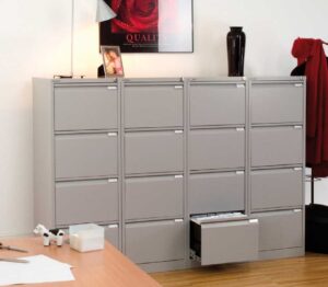 Bisley / Rangement Dossiers suspendus 4 tiroirs H132 x L47 cm Aluminium