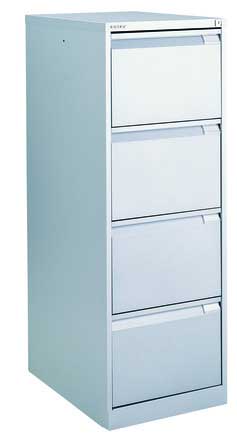 Bisley / Rangement Dossiers suspendus 4 tiroirs H132 x L47 cm Aluminium