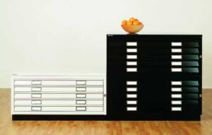 Armoire à plans format A0 / section intermédiaire 5 tiroirs sans top ni socle Blanc