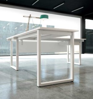 Be.1 / Bureau individuel 180 cm avec retour Blanc