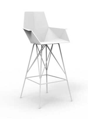 Faz / Tabouret haut pied inox Blanc