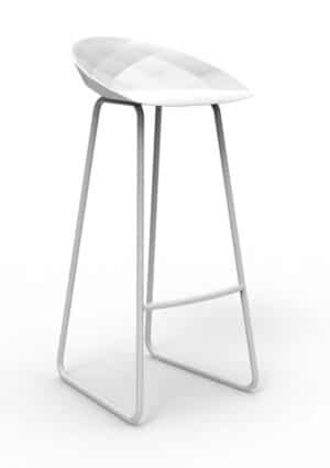 Vases / Tabouret haut pied inox Blanc