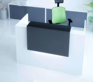 Tera / Banque d'accueil droite L166 cm Blanc et noir
